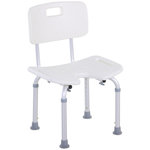 HOMCOM Chaise de douche siège de douche ergonomique hauteur assise réglable pieds antidérapants charge max. 136 Kg alu HDPE blanc