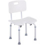 Voir la diapositive 1 : HOMCOM Chaise de douche siège de douche ergonomique hauteur assise réglable pieds antidérapants charge max. 136 Kg alu HDPE blanc