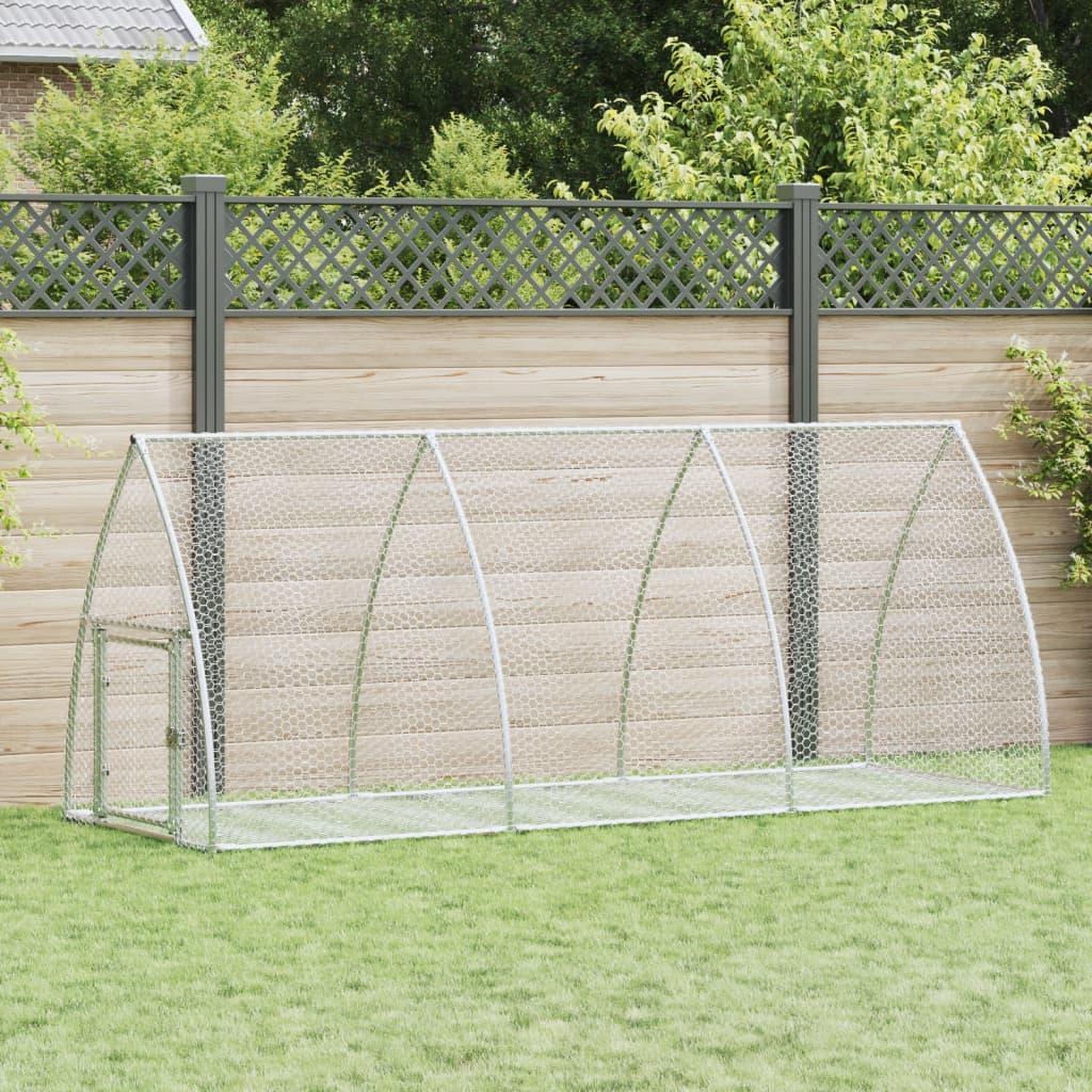 VIDAXL Clapier argente 300x105x120 cm acier galvanise