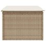 Voir la diapositive 5 : VIDAXL Tabouret de jardin avec coussin beige 55x55x37cm resine tressee