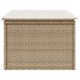 Voir la diapositive 5 : VIDAXL Tabouret de jardin avec coussin beige 55x55x37cm resine tressee