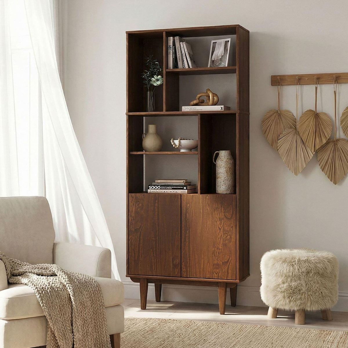 IDIMEX Buffet haut SIMONA H 188 cm en bois massif