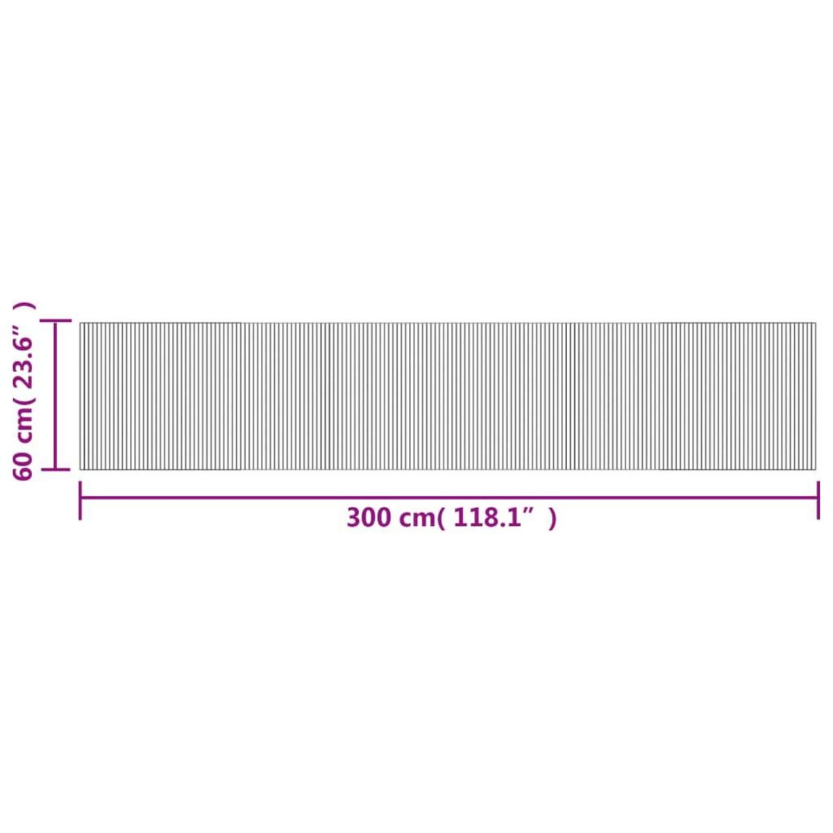 VIDAXL Tapis rectangulaire naturel clair 60x300 cm bambou