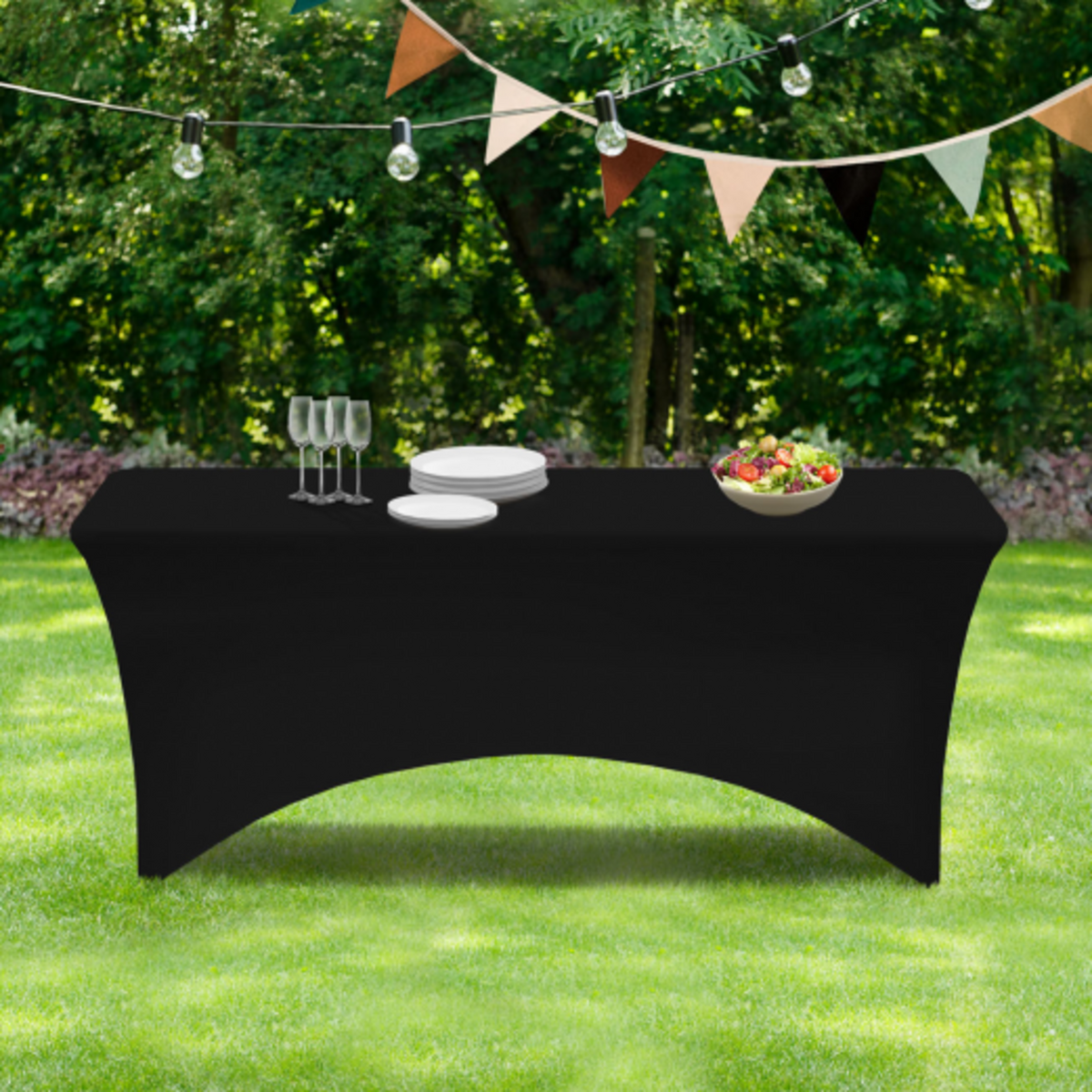 ID MARKET Housse noire pour table pliante 180 CM
