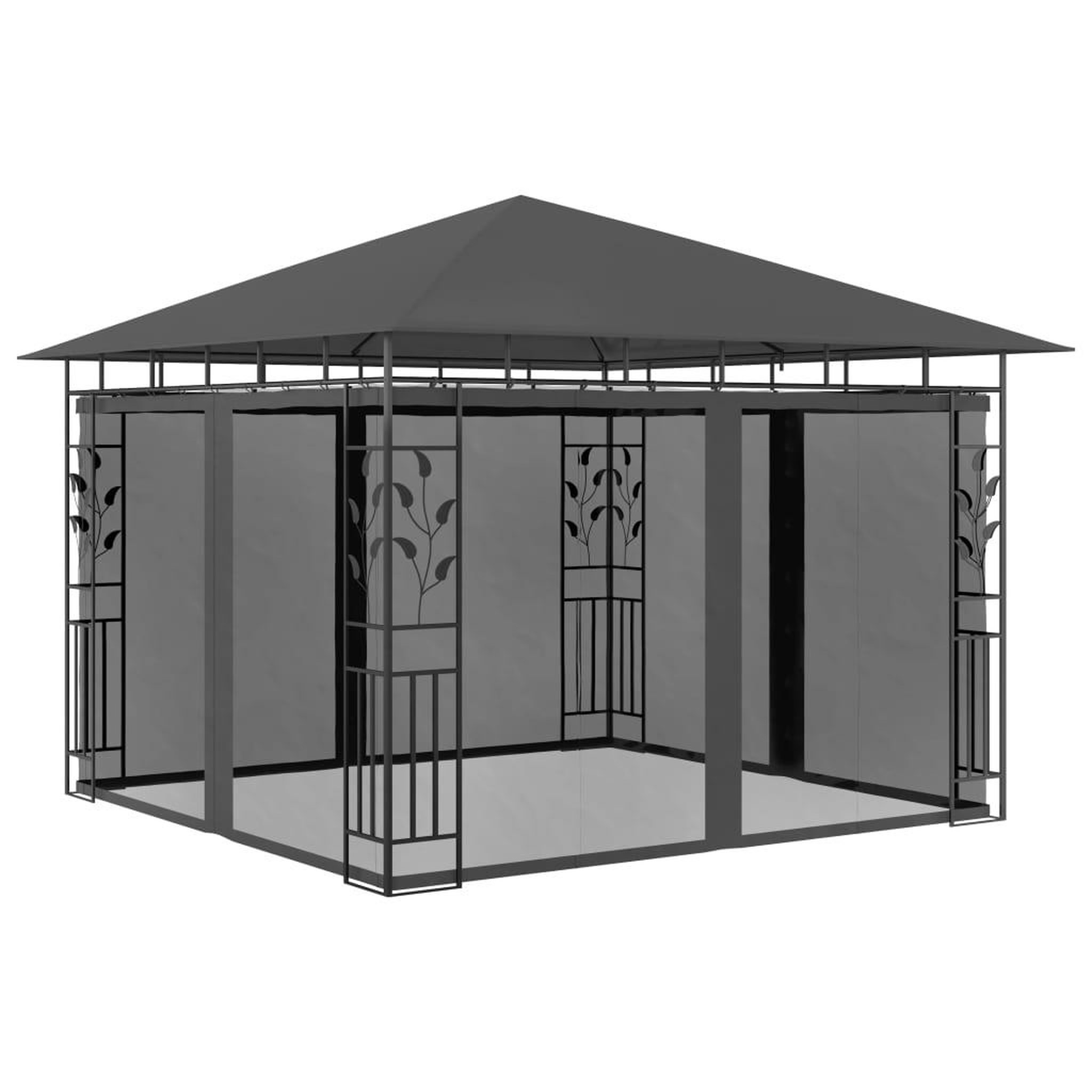 Voir la diapositive 1 : VIDAXL Belvedere avec moustiquaire 3x3x2,73 m Anthracite 180 g/m^2