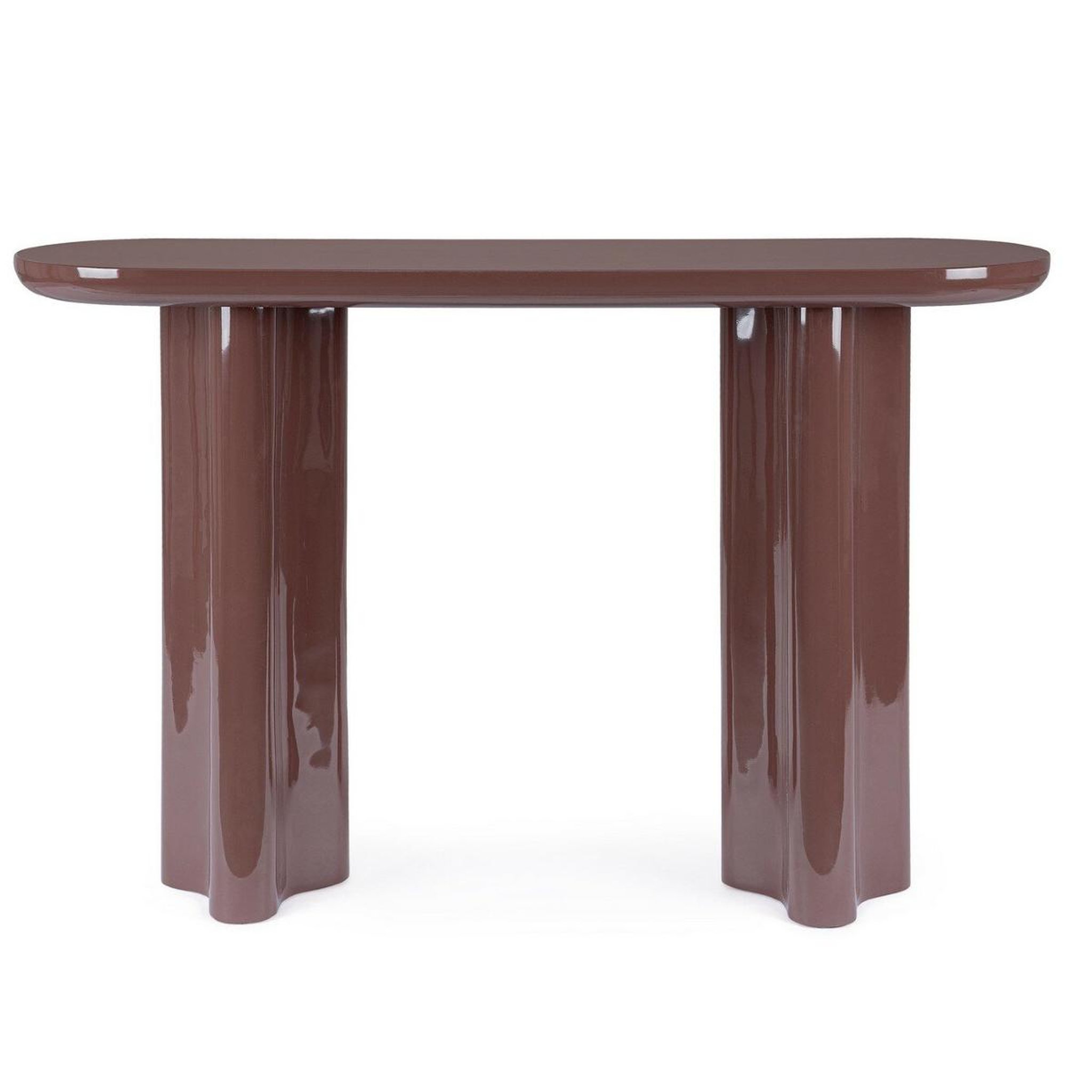 Voir la diapositive 3 : JLC KREATION Console design laquée marron brique 120cm emeralda