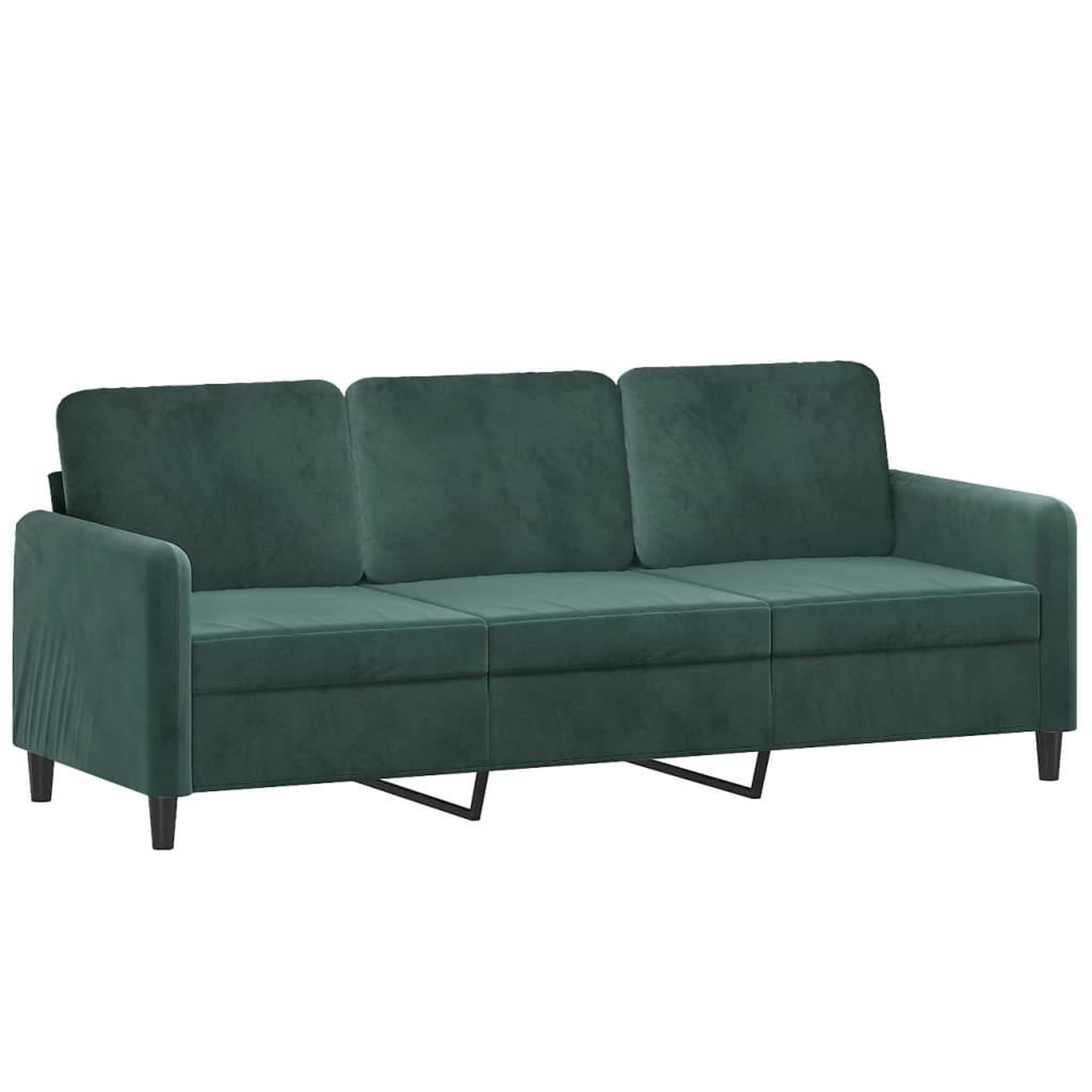 Voir la diapositive 4 : VIDAXL Ensemble de canapes 3 pcs avec coussins vert fonce velours