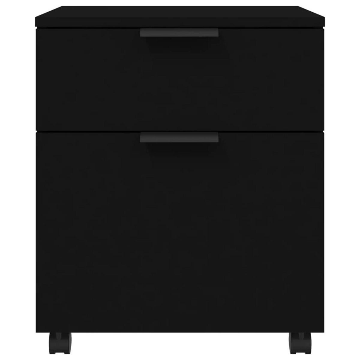 VIDAXL Classeur mobile avec roues noir 45x38x54 cm bois d'ingenierie