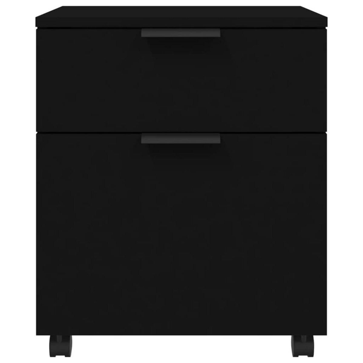 VIDAXL Classeur mobile avec roues noir 45x38x54 cm bois d'ingenierie