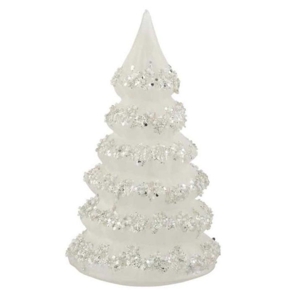 Paris Prix Sapin de Noël Déco  Lignes Paillettes  21cm Blanc