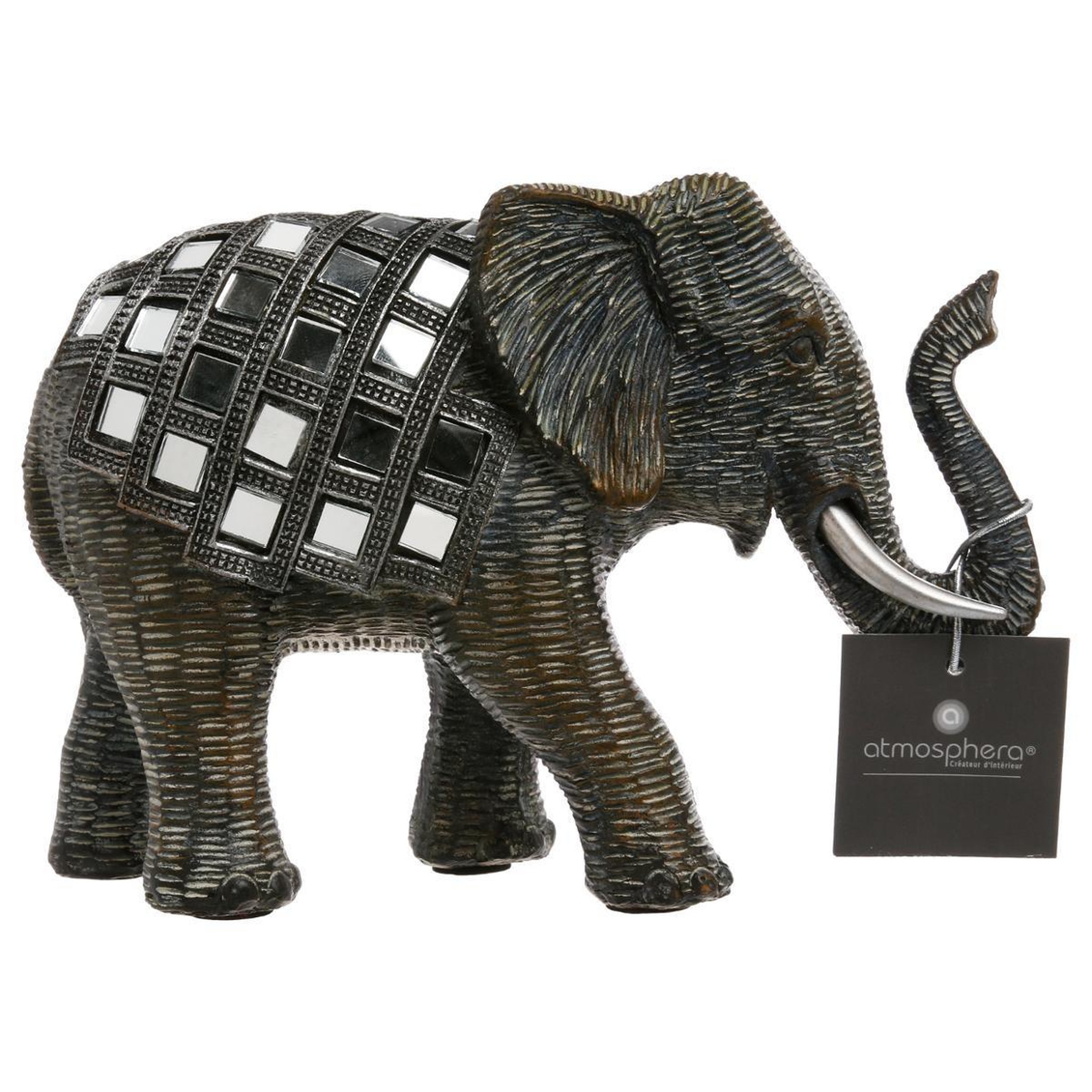 Voir la diapositive 3 : ATMOSPHERA Statue déco  sculpture eléphant  13cm gris