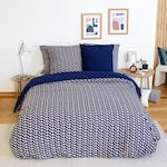 Home collection Parure de couette 3 pcs 100% microfibre, loss. Coloris disponibles : Bleu