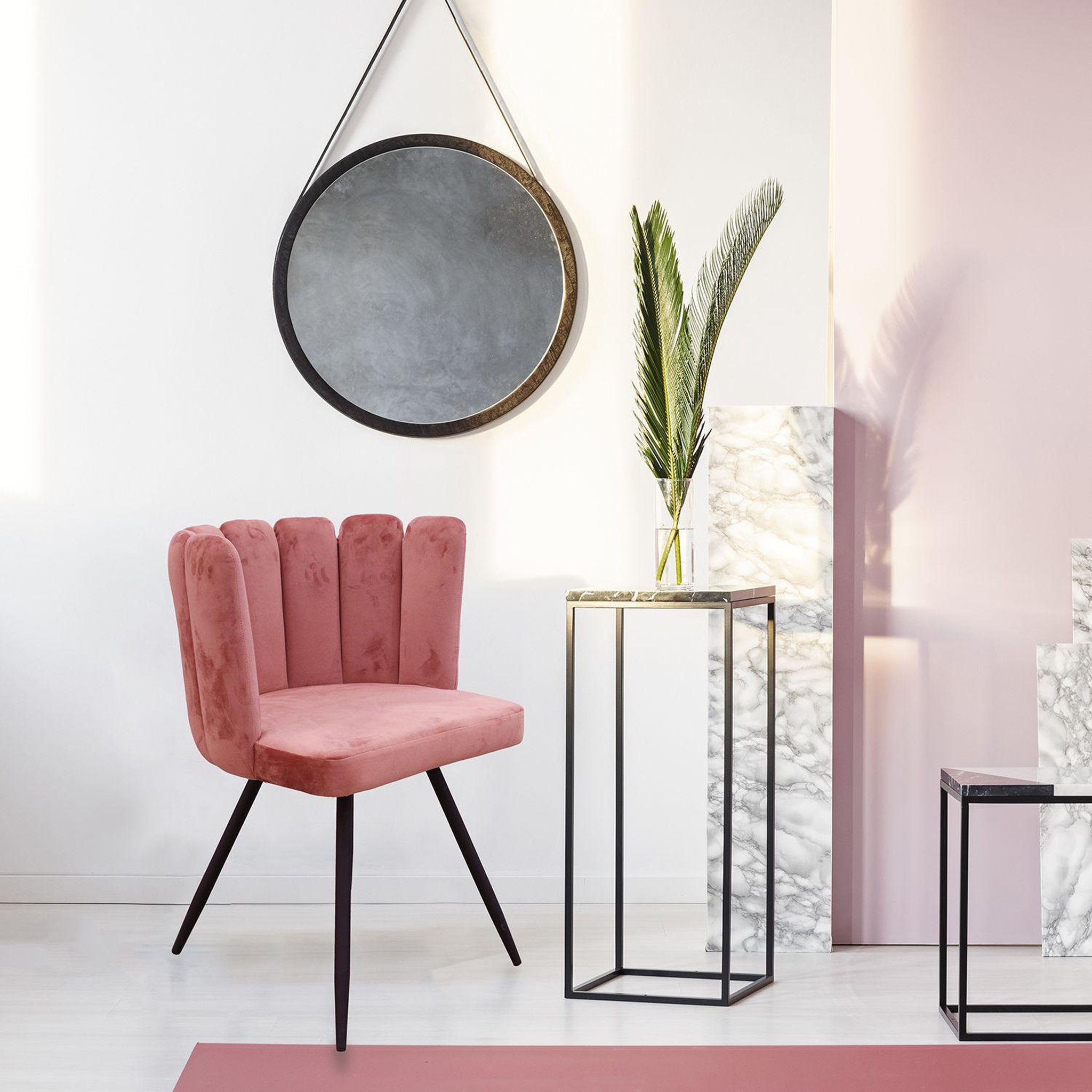 Voir la diapositive 5 : The Home Deco Factory Chaise design effet velours ariel