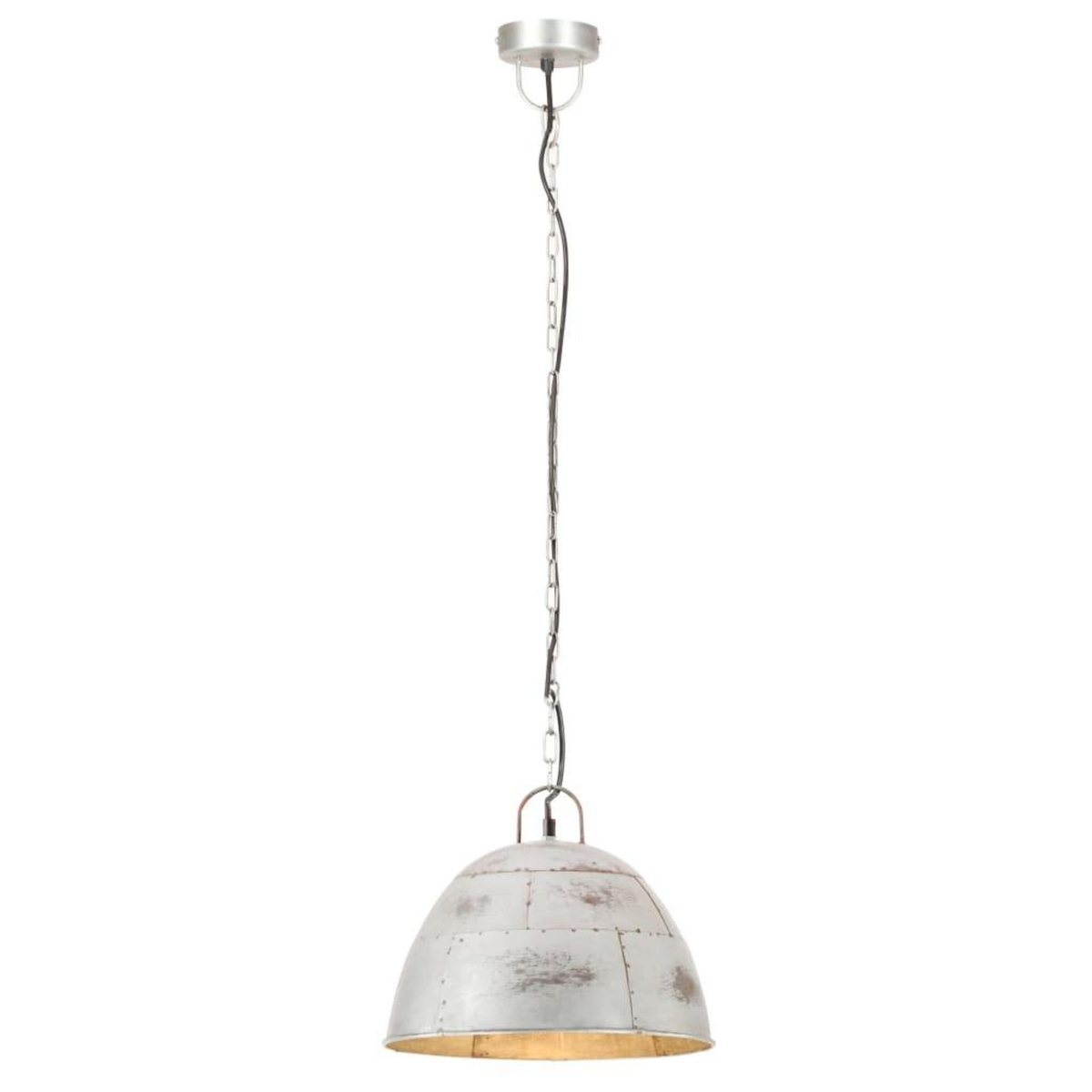 VIDAXL Lampe suspendue industrielle vintage 25 W Argente Rond 31cm E27