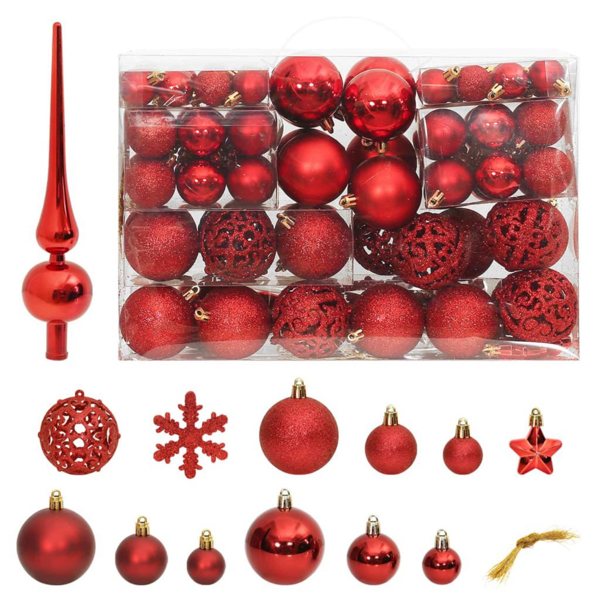 VIDAXL Ensemble de boules de Noël 111 pieces rouge polystyrene