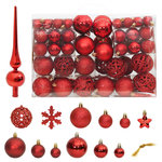 VIDAXL Ensemble de boules de Noël 111 pieces rouge polystyrene