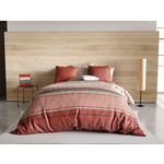 ATELIER DU COTON Parure housse de couette 100% coton 71fils hana. Coloris disponibles : Rouge