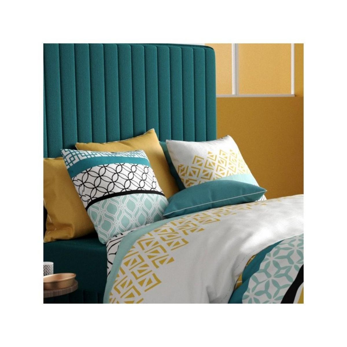 ATELIER DU COTON Housse de couette 260x240 CITE D'OR + 2 taies coton 57 fils