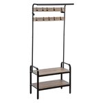 FIVE Porte-manteaux d'entrée design industriel Jano - L. 73 x H. 170 cm - Noir