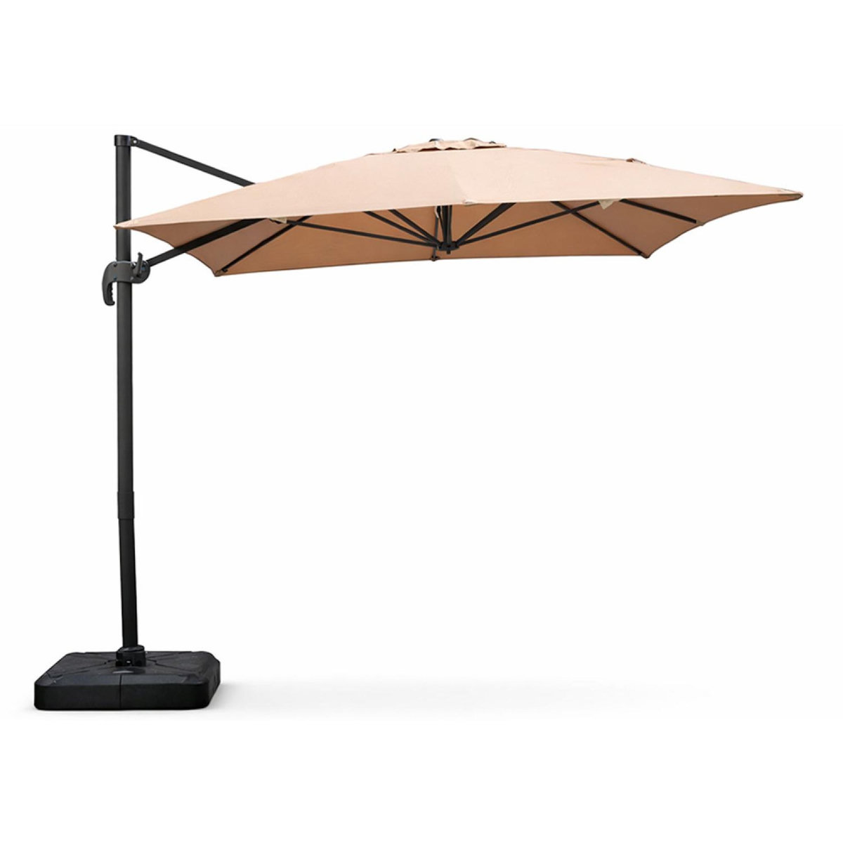 CONCEPT USINE Parasol rectangulaire 3x4m déporté rotatif taupe en aluminium CESARE