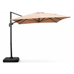 CONCEPT USINE Parasol rectangulaire 3x4m déporté rotatif taupe en aluminium CESARE