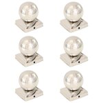 VIDAXL Bouchons de poteau 6 pcs Globe final Acier inoxydable 91x91 mm
