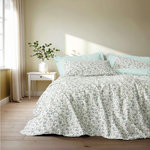 Home collection Parure housse de couette avec taie(s) 100 % coton Nola. Coloris disponibles : Vert