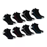 Athena Lot de 8 paires de chaussettes de sport courtes Endurance 24H. Coloris disponibles : Blanc, Noir