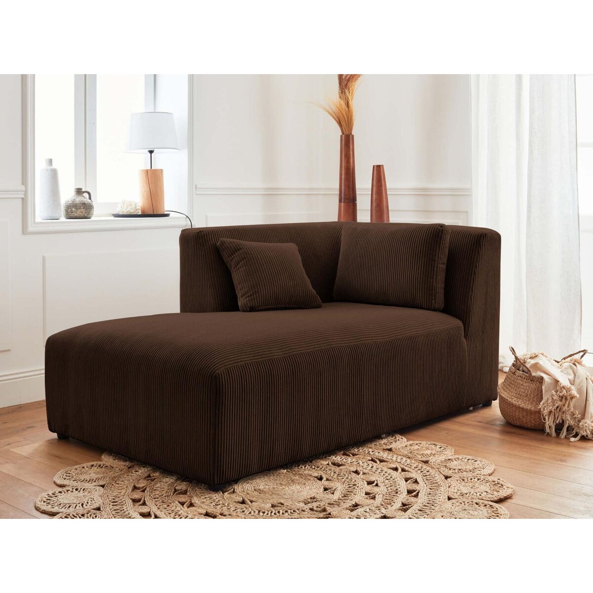 LISA DESIGN Victoire - canapé modulable d'angle gauche - 5 places - en velours côtelé