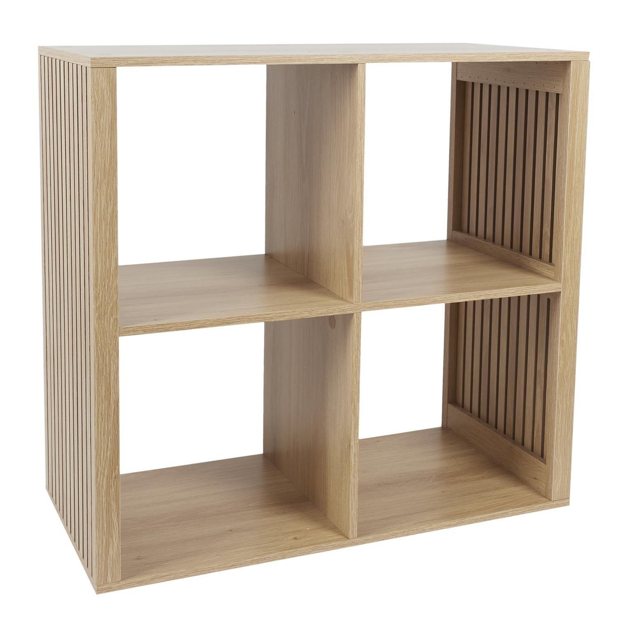 Voir la diapositive 4 : The Home Deco Factory Etagère de rangement 4 cases saulk - marron