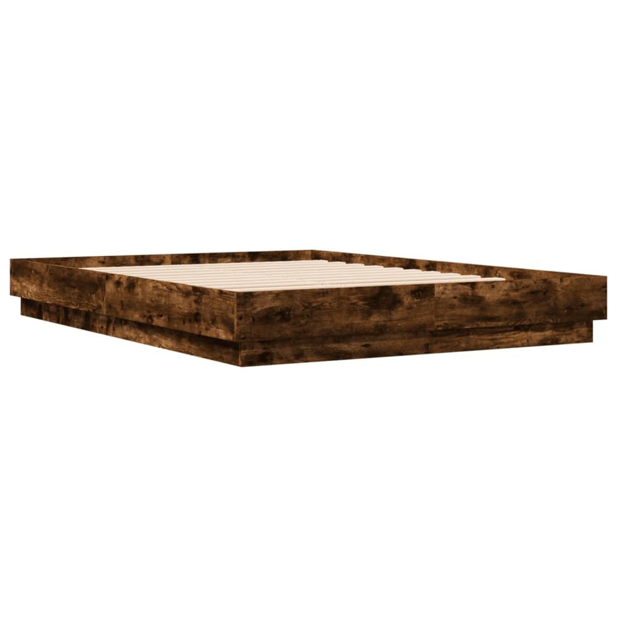 Voir la diapositive 3 : VIDAXL Cadre de lit avec LED sans matelas chene fume 160x200 cm
