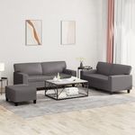 VIDAXL Ensemble de canapes 3 pcs gris similicuir