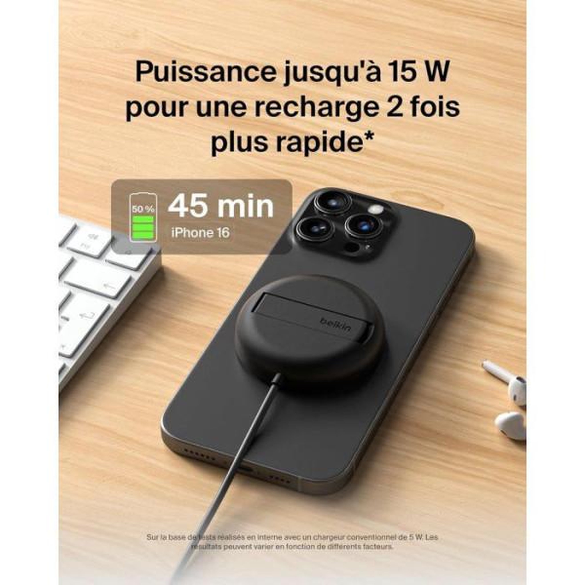 Voir la diapositive 4 : Belkin Belkin wia011hqbk chargeur d'appareils mobiles casque, smartphone noir usb recharge sans fil charge rapide intérieure