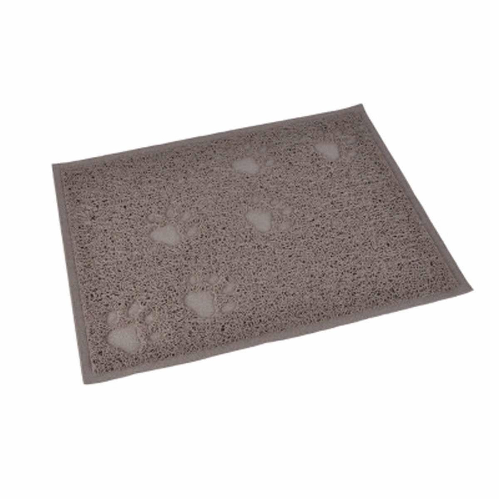 LOVE STORY Tapis repas pour chien & chat déco  pattes  40cm taupe