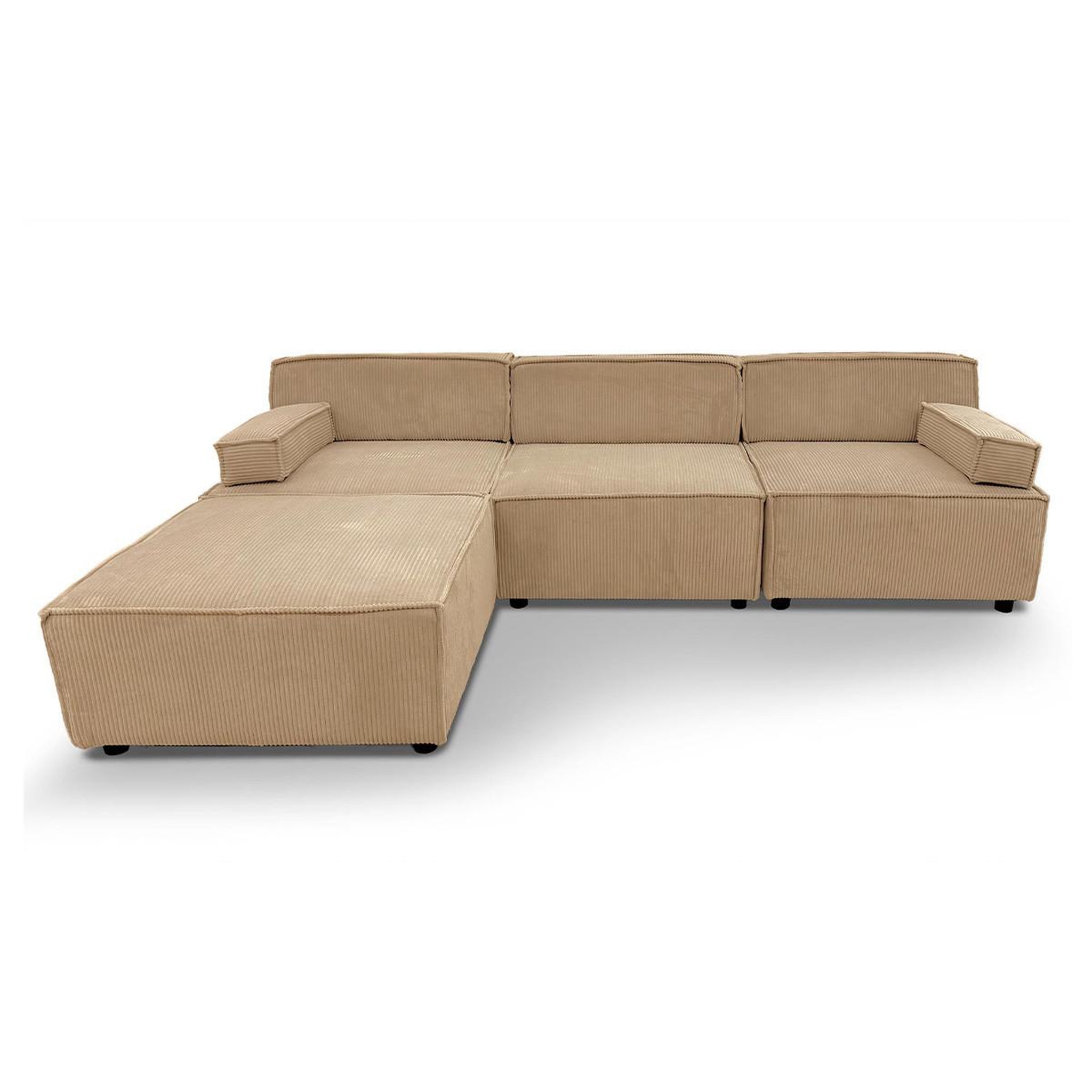 Paris Prix Canapé modulable en velours côtelé  todd  258cm beige