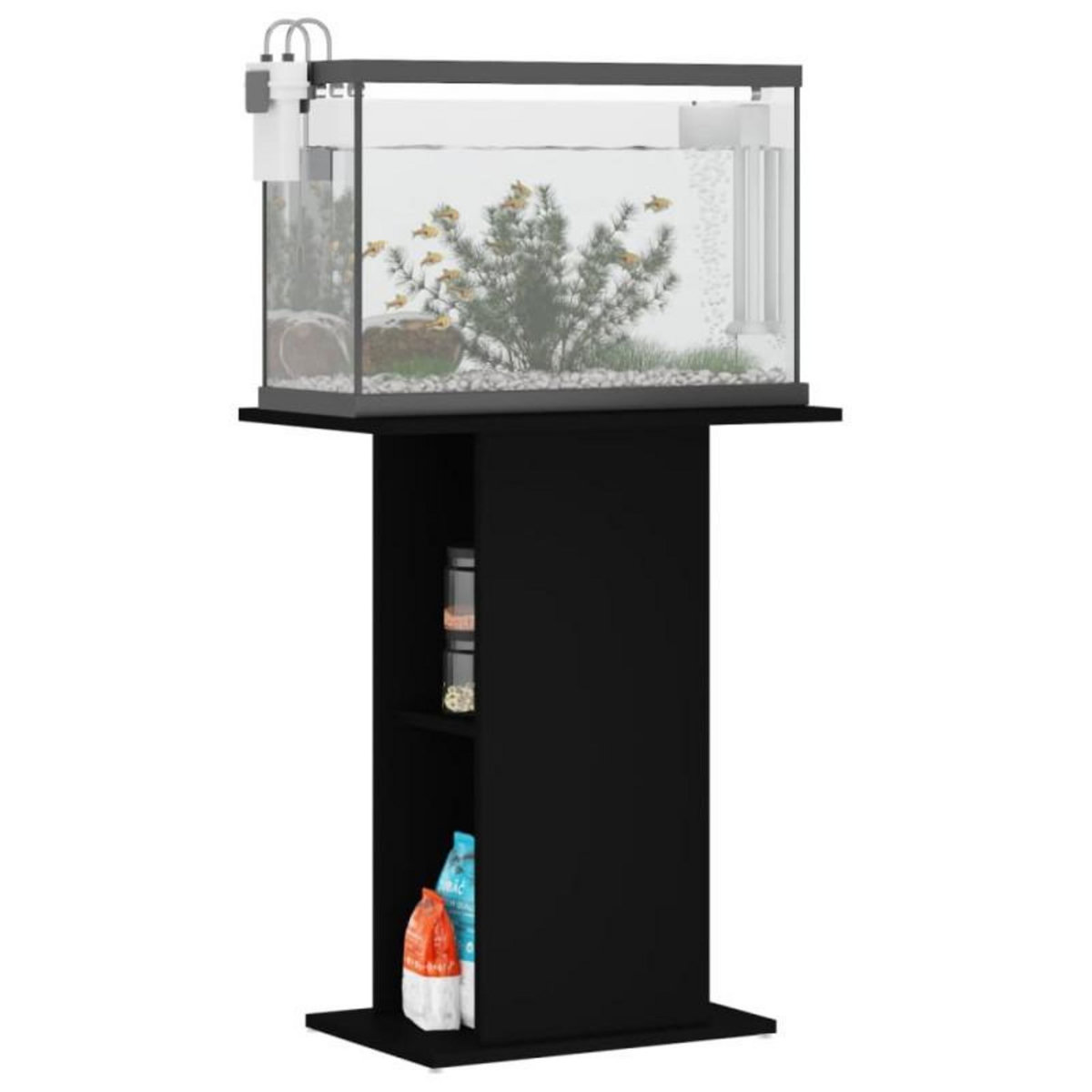 VIDAXL Support pour aquarium noir 60,5x36x72,5 cm bois d ingénierie