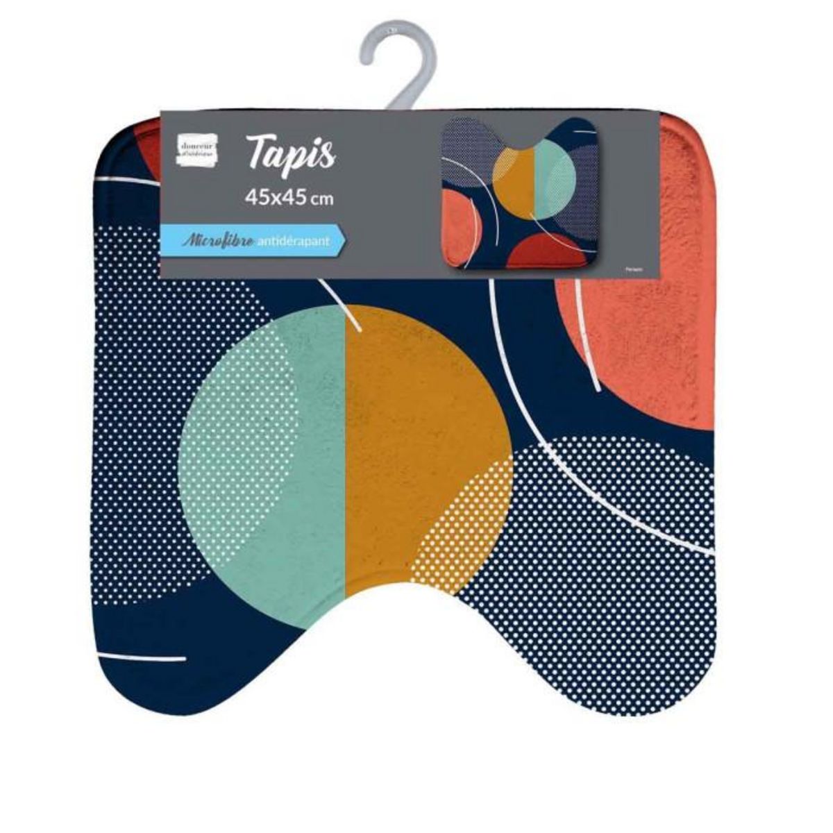 Paris Prix Tapis WC Imprimé  Color Pop  45x45cm Bleu