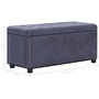 Voir la diapositive 6 : VIDAXL Pouf de rangement 87,5 cm Gris Similicuir daim