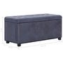 Voir la diapositive 6 : VIDAXL Pouf de rangement 87,5 cm Gris Similicuir daim