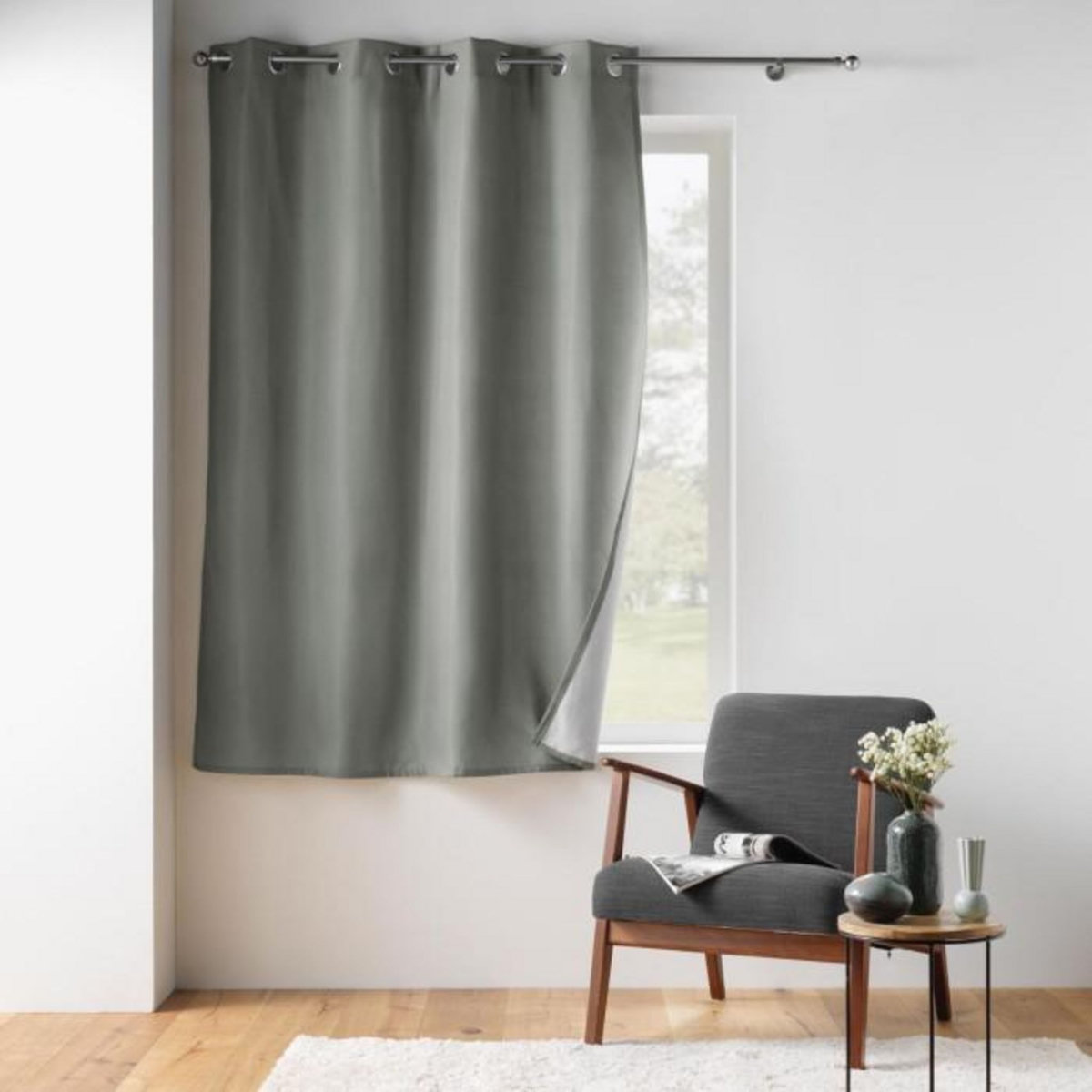 Paris Prix Rideau Isolant Thermique  Micropolar  135x180cm Gris