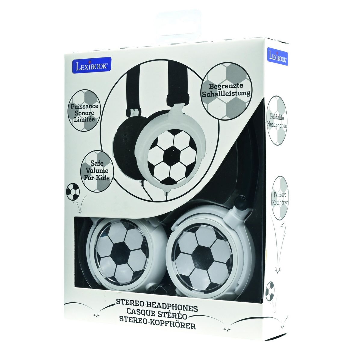 Lexibook Casque stéréo filaire pliable Football avec limitation de volume d'écoute