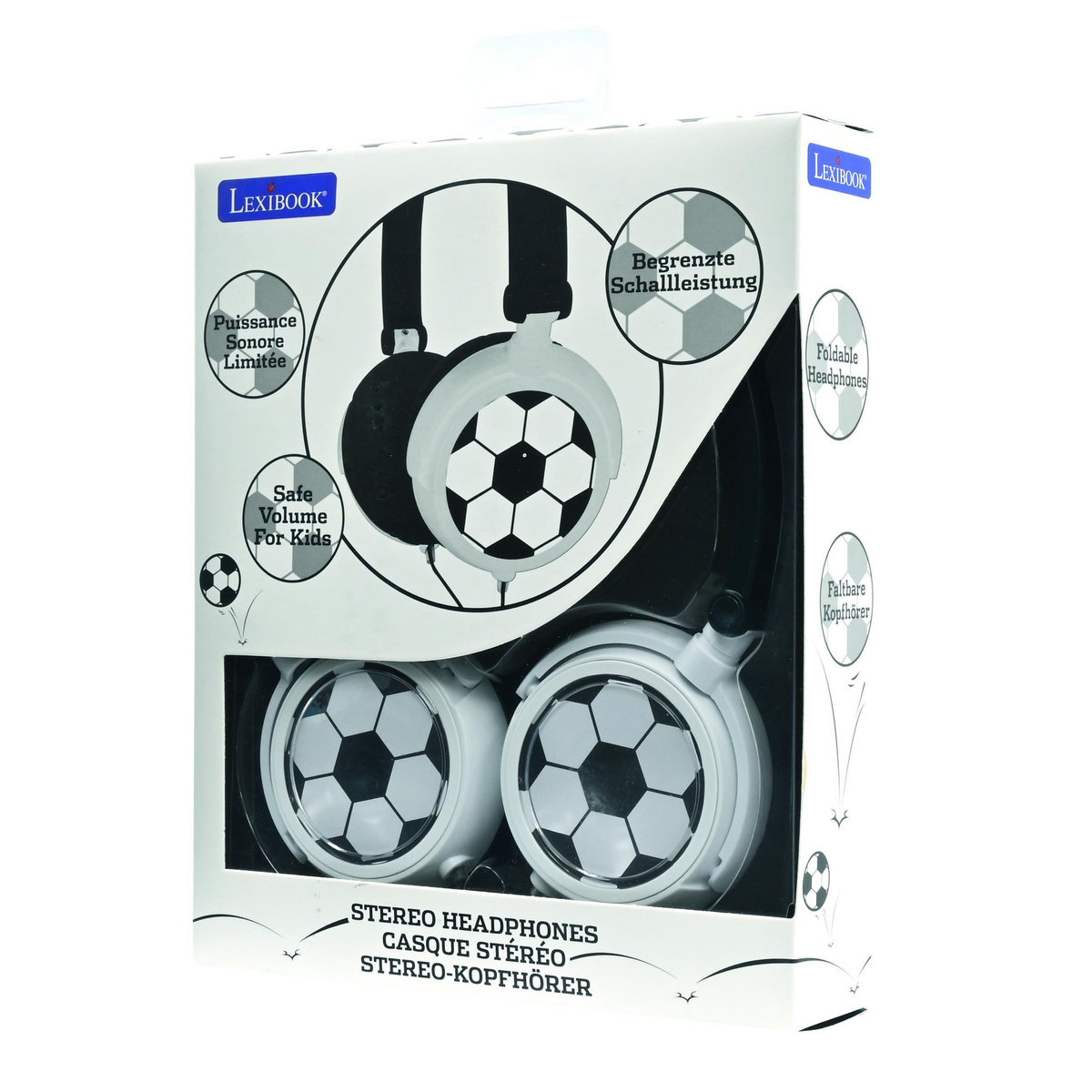 Lexibook Casque stéréo filaire pliable Football avec limitation de volume d'écoute