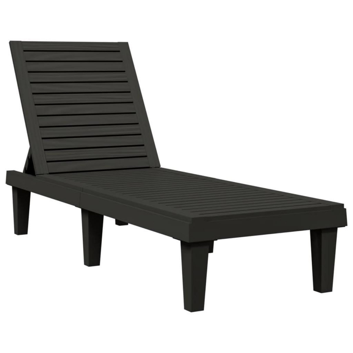 VIDAXL Chaises longues lot de 2 noir 155x58x83 cm polypropylene