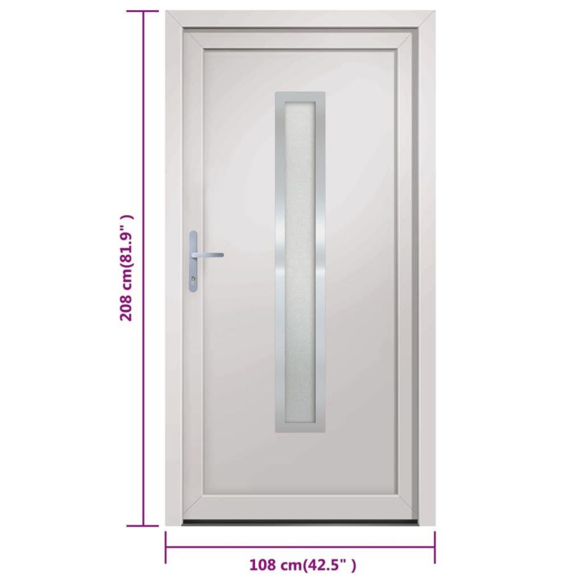 VIDAXL Porte d'entree Blanc 108x208 cm PVC