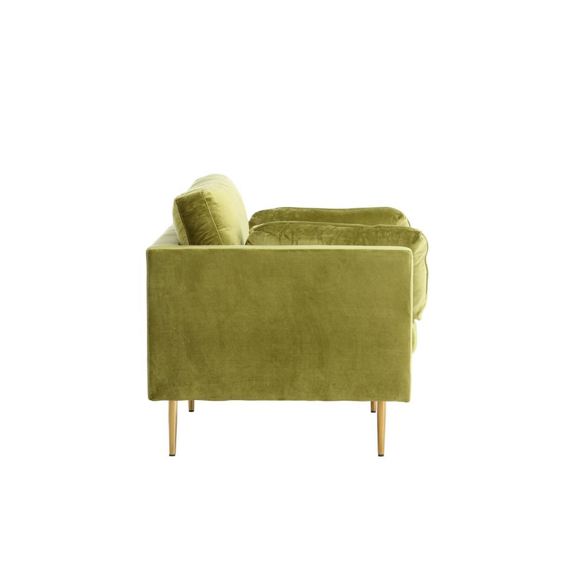 Voir la diapositive 3 : Paris Prix Fauteuil design en velours  boom  110cm vert & or