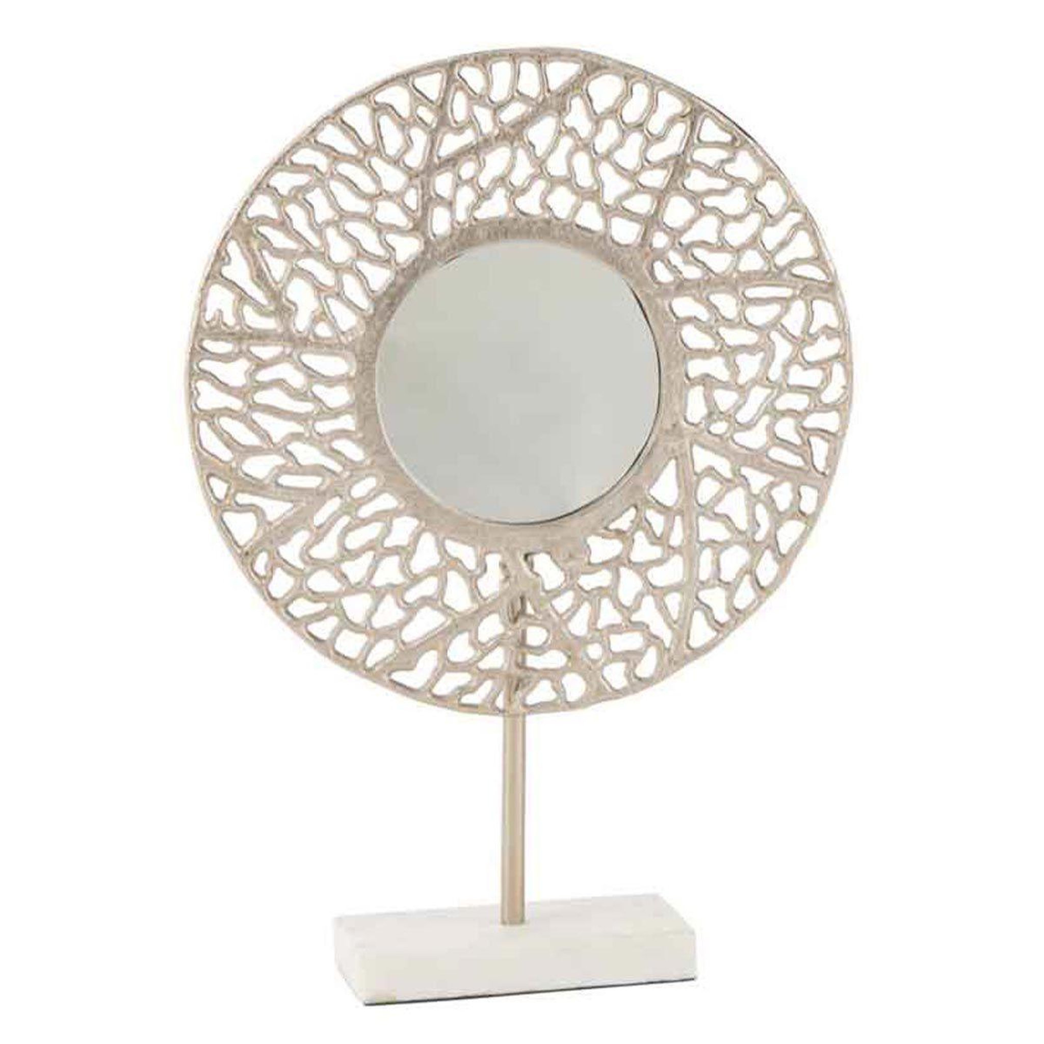 Voir la diapositive 1 : J-LINE Miroir sur Pied Marbre  Caviano  50cm Champagne