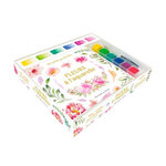 FLEURS A L'AQUARELLE. COFFRET AVEC 1 PALETTE, 10 PLANCHES PRETES-A-PEINDRE ET 1 PINCEAU, Dessain et Tolra