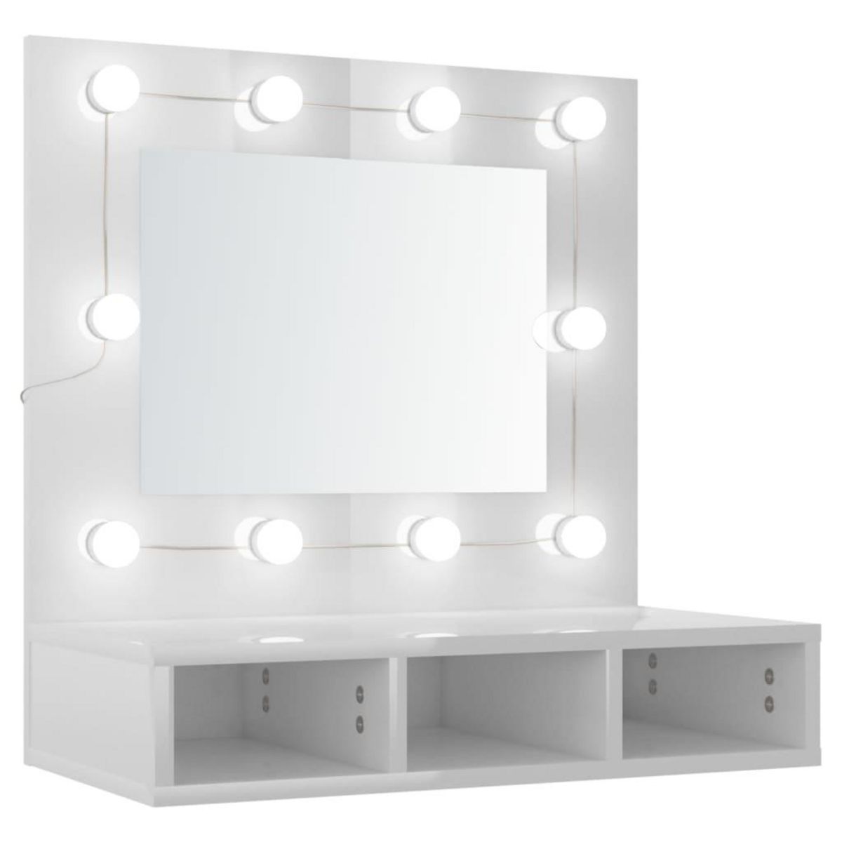 VIDAXL Armoire a miroir avec LED Blanc brillant 60x31,5x62 cm