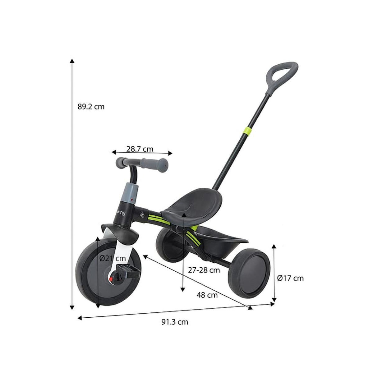 Sunny Tricycle avec poignée de poussée amovible