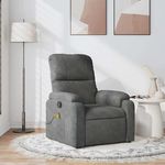 VIDAXL Fauteuil inclinable de massage gris fonce tissu microfibre